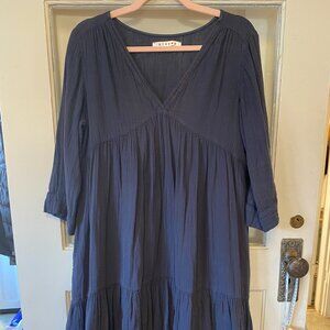Boho Navy muslin dress Small